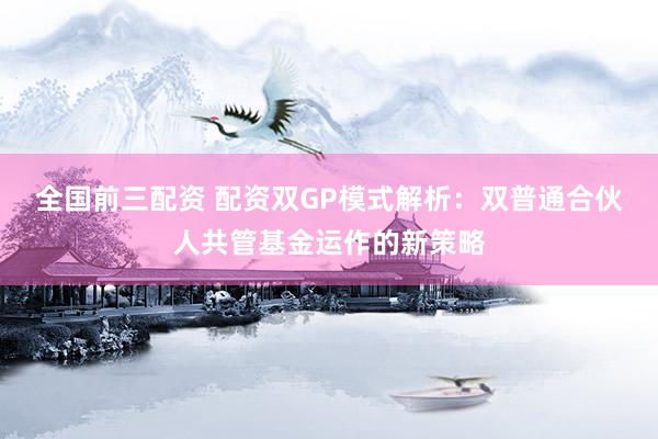 全国前三配资 配资双GP模式解析：双普通合伙人共管基金运作的新策略