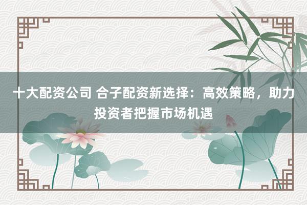 十大配资公司 合子配资新选择：高效策略，助力投资者把握市场机遇