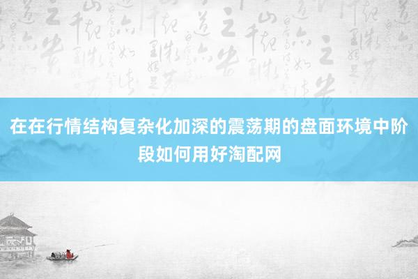 在在行情结构复杂化加深的震荡期的盘面环境中阶段如何用好淘配网