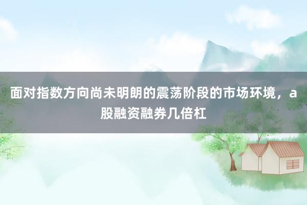 面对指数方向尚未明朗的震荡阶段的市场环境，a股融资融券几倍杠